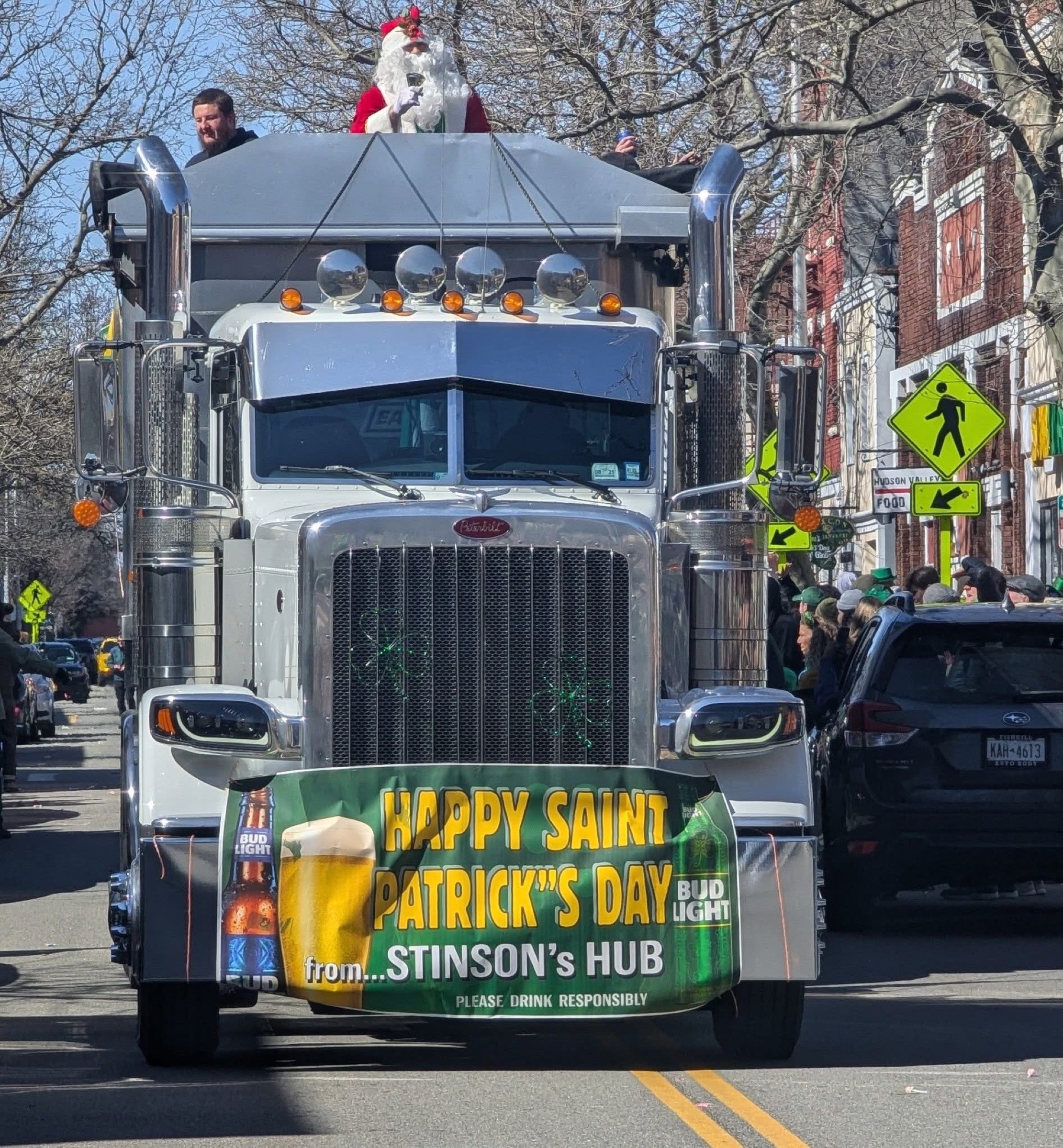 Stinsons Hub float in the Beacon St. Patrick's Day parade